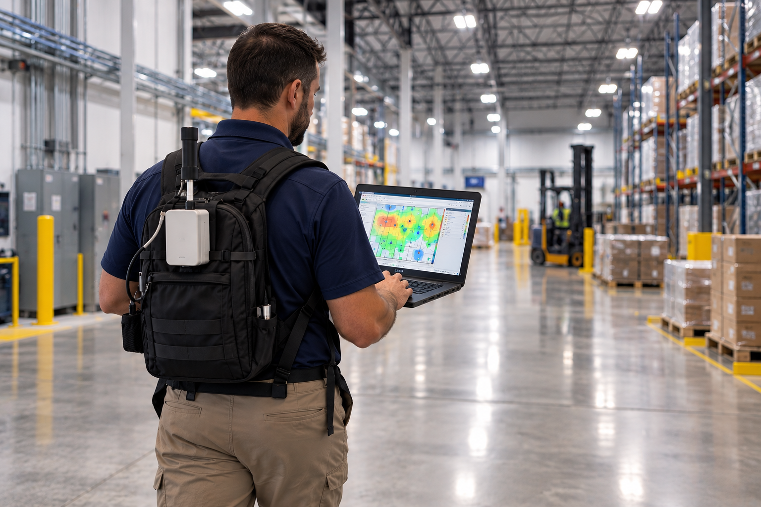 Enterprise WiFi site survey and wireless infrastructure
